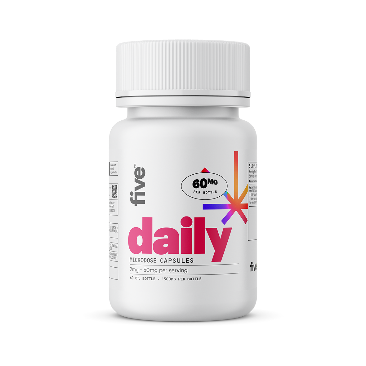 60MG PER BOTTLE; daily; MICRODOSE CAPSULES; 2mg + 50mg per serving; 60 CT. BOTTLE - 1500MG PER BOTTLE