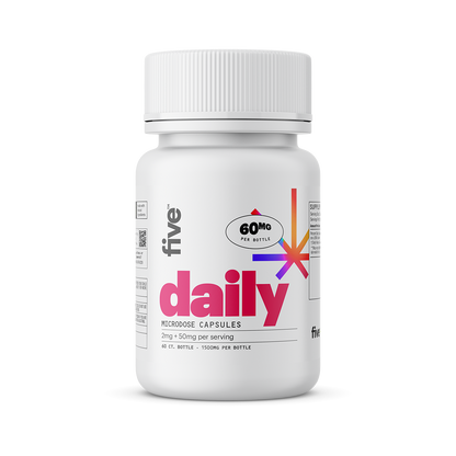 60MG PER BOTTLE; daily; MICRODOSE CAPSULES; 2mg + 50mg per serving; 60 CT. BOTTLE - 1500MG PER BOTTLE