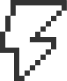 Black outlined lightning bolt icon, representing power or energy.