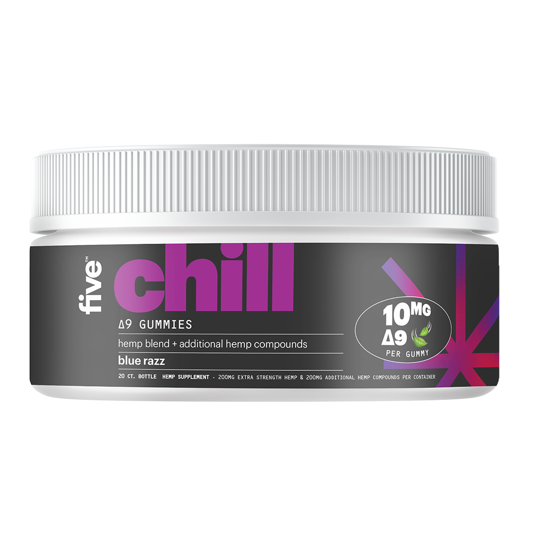 Chill Δ9 GUMMIES hemp blend + additional hemp compounds blue razz 10MG Δ9 PER GUMMY
