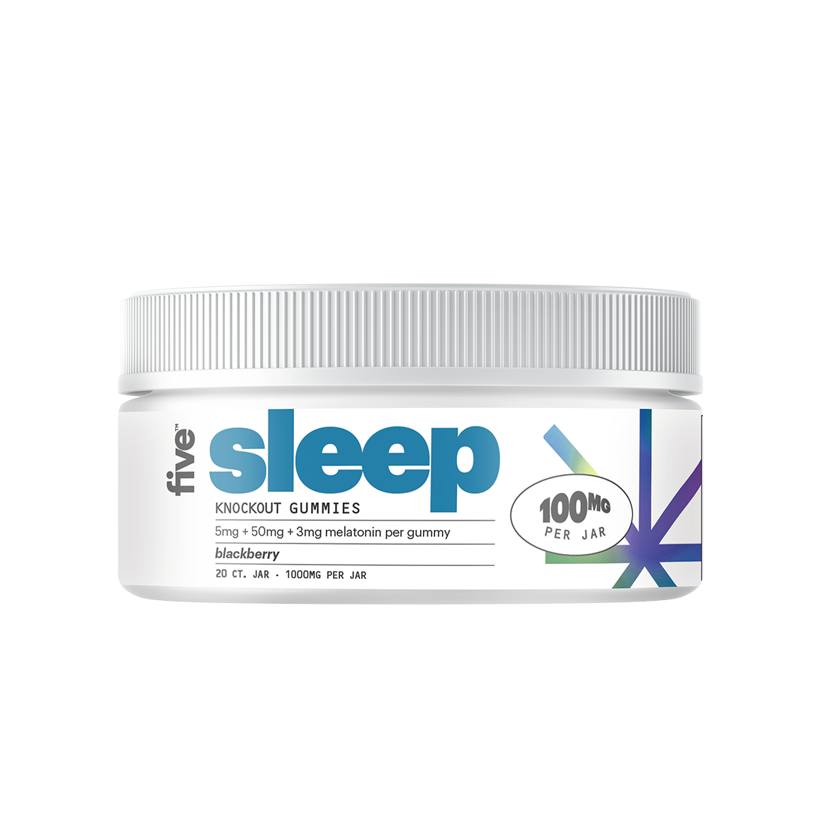 sleep KNOCKOUT GUMMIES - 5mg + 50mg + 3mg melatonin per gummy; blackberry; 20 CT. JAR 1000MG PER JAR 100MG PER JAR